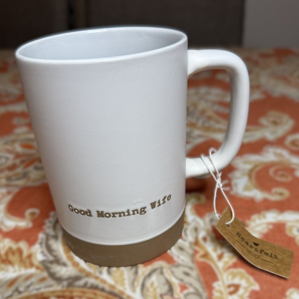 Heartfelt “Good Morning Wife” Mug – 17 oz Ceramic Coffee Cup | Brand New in Box